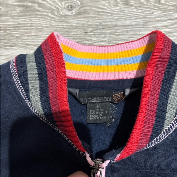 Y2K Rocawear Varsity Zip Up Jacket Navy Pink Size M - Picture 6 of 7